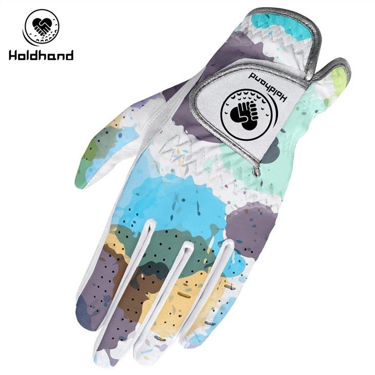 Ladies & Mans Golf Gloves Art Colorful Printing Design PU Synthetic Leather Wholesaler