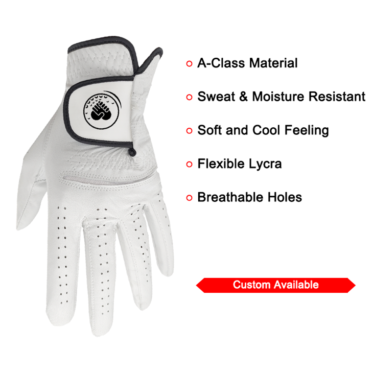 Factory Price Soft Touching Anti-Slip High Quality PU Leather Golf Gloves OEM