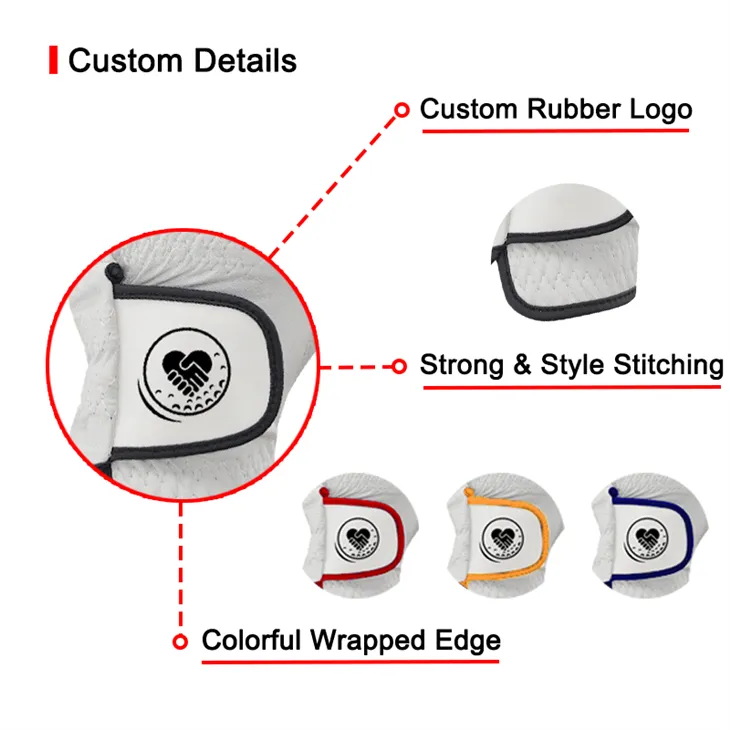 Factory Price Soft Touching Anti-Slip High Quality PU Leather Golf Gloves OEM